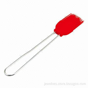 Hot red silicone baking brushes with wire metal handle